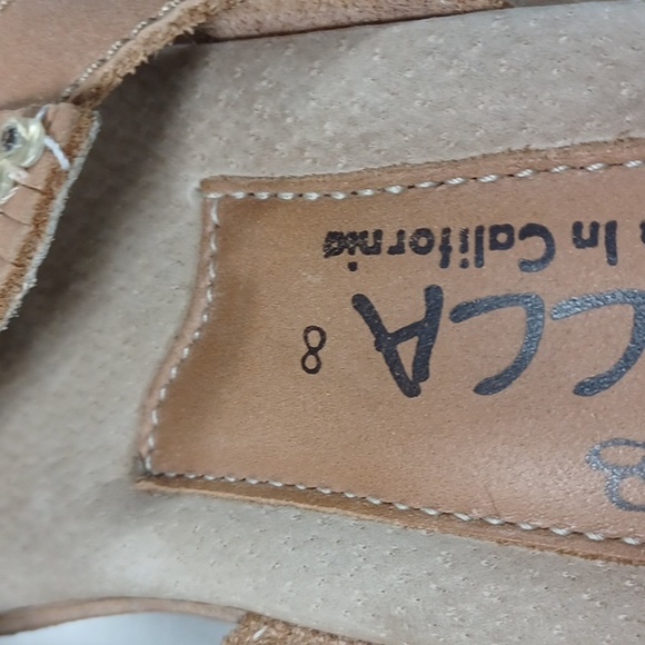 SBICCA California Brown Leather Platform Bling Diamond Sandals Sz 8 New - Picture 8 of 9